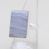 Blue Lace Agate Silver Rings