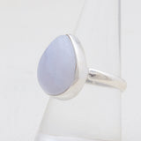 Blue Lace Agate Silver Rings