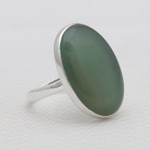 Green Aventurine Silver Rings