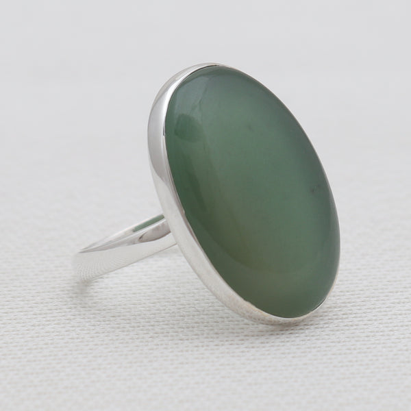 Green Aventurine Silver Rings