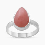 Natural Peanut Wood Jasper Silver Rings