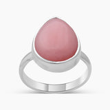 Natural Peanut Wood Jasper Silver Rings