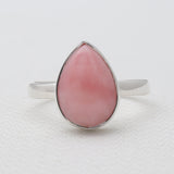 Natural Peanut Wood Jasper Silver Rings