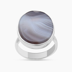 925 Sterling Silver Botswana Agate Rings