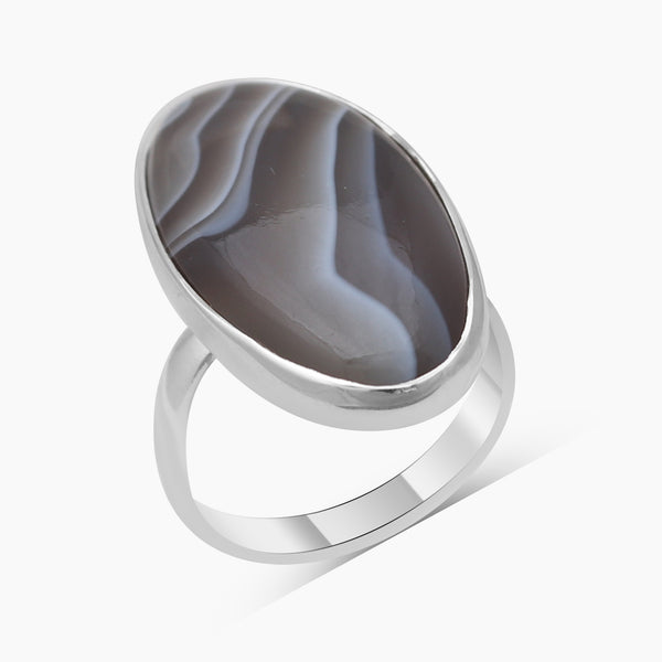 925 Silver Botswana Agate Rings