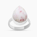 Natural Peanut Wood Jasper Silver Rings