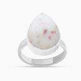 Natural Peanut Wood Jasper Silver Rings