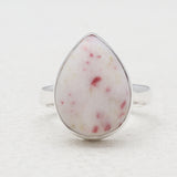 Natural Peanut Wood Jasper Silver Rings