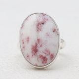 Pink Thulite Silver Rings