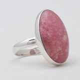 Natural Pink Thulite Silver Rings