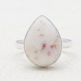 Natural Peanut Wood Jasper Silver Rings
