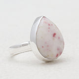 Natural Peanut Wood Jasper Silver Rings