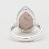 Natural Peanut Wood Jasper Silver Rings