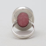 Natural Pink Thulite Silver Rings