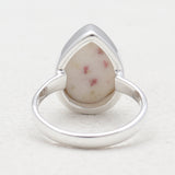 Natural Peanut Wood Jasper Silver Rings