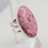 925 Sterling Silver Thulite Silver Ring