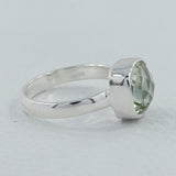 Green Amethyst Silver Ring