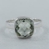 Green Amethyst Silver Ring