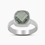 925 Silver Green Amethyst Rings