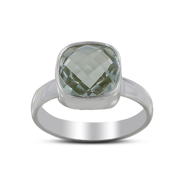 925 Silver Green Amethyst Ring