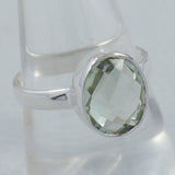 Green Amethyst Silver Ring