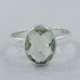 Green Amethyst Silver Ring