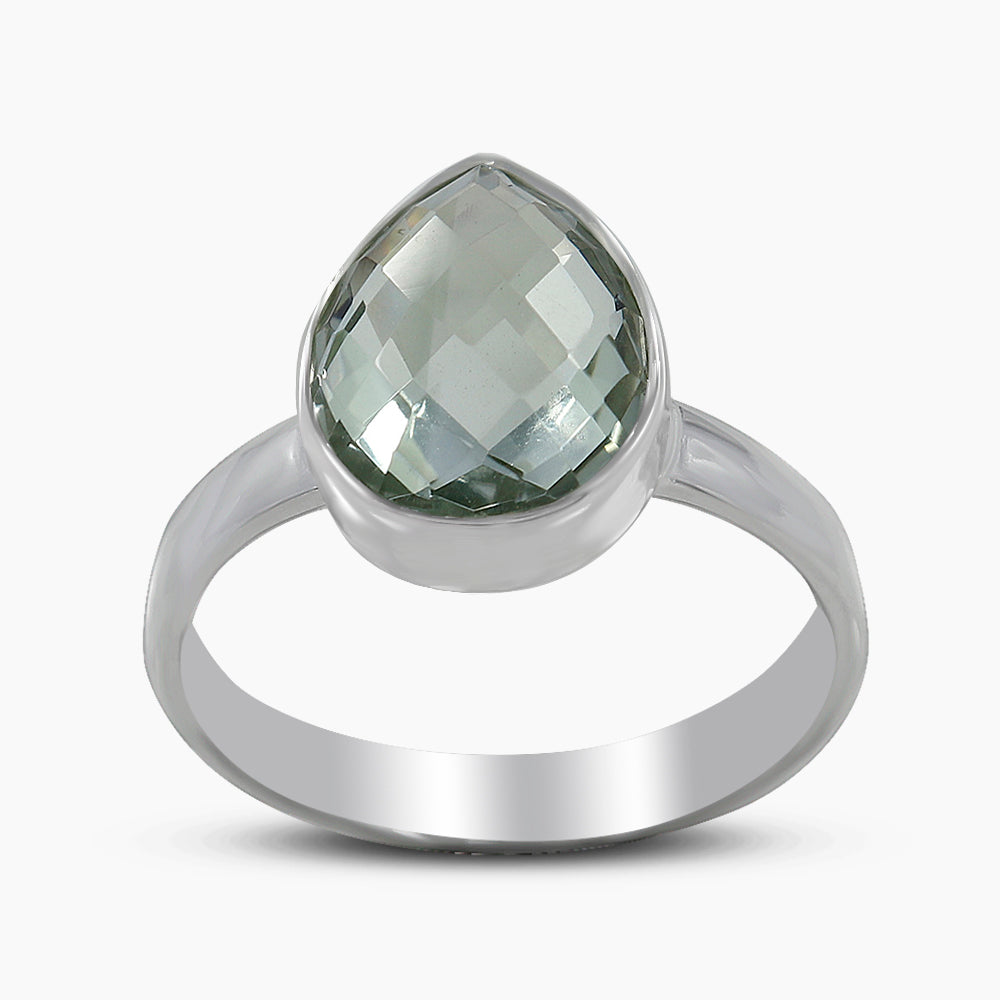 925 Silver Green Amethyst Rings