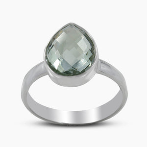 925 Silver Green Amethyst Rings