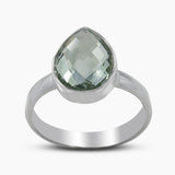925 Silver Green Amethyst Rings
