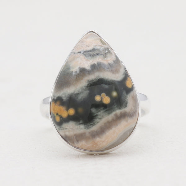 925 Sterling Silver Ocean Jasper Rings
