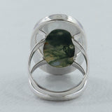 Moss Agate  Silver Ring