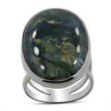 Moss Agate  Silver Ring