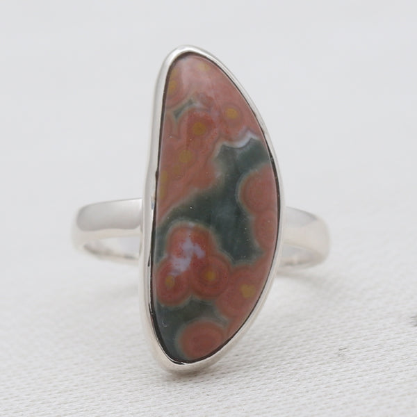 925 Sterling Silver Ocean Jasper Rings