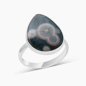 925 Sterling Silver Ocean Jasper Rings