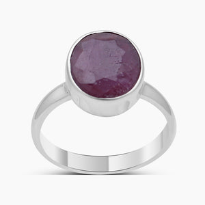 Natural Ruby Silver Rings