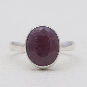 Natural Ruby Silver Rings