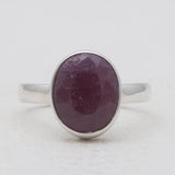 Natural Ruby Silver Rings