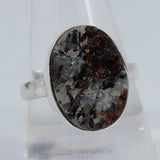 Raw Astrophyllite Gemstone Silver Ring