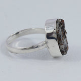 Raw Astrophyllite Gemstone Silver Ring