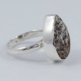 Raw Astrophyllite Gemstone Silver Ring