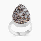 Raw Astrophyllite Gemstone Silver Rings