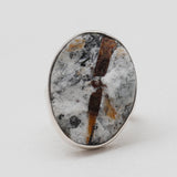 Raw Astrophyllite Gemstone Silver Rings