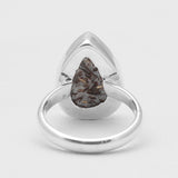 Raw Astrophyllite Gemstone Silver Rings