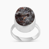 Raw Astrophyllite Gemstone Silver Rings