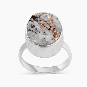 Raw Astrophyllite Gemstone Silver Rings