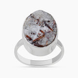 Raw Astrophyllite Gemstone Silver Rings