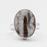 Raw Astrophyllite Gemstone Silver Rings