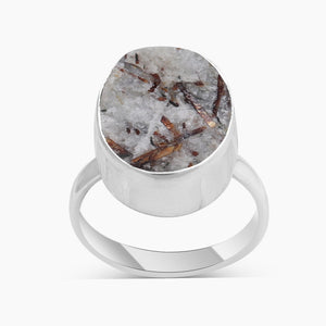Raw Astrophyllite Gemstone Silver Rings