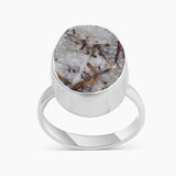 Raw Astrophyllite Gemstone Silver Rings