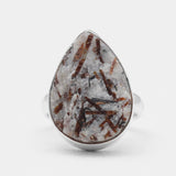 Raw Astrophyllite Gemstone Silver Rings